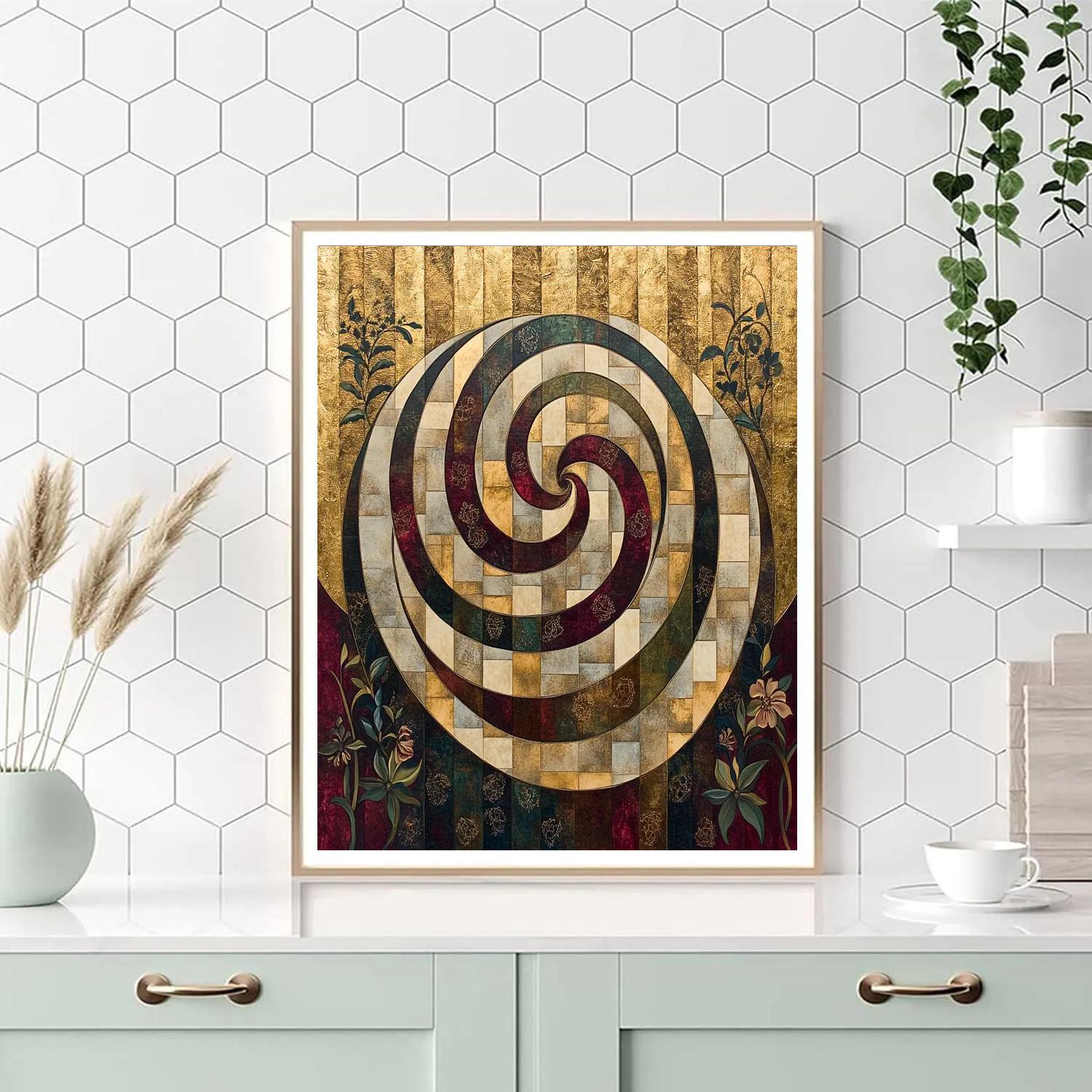 Gustav Klimt Inspired Whispering Aureate Labyrinth paint by number