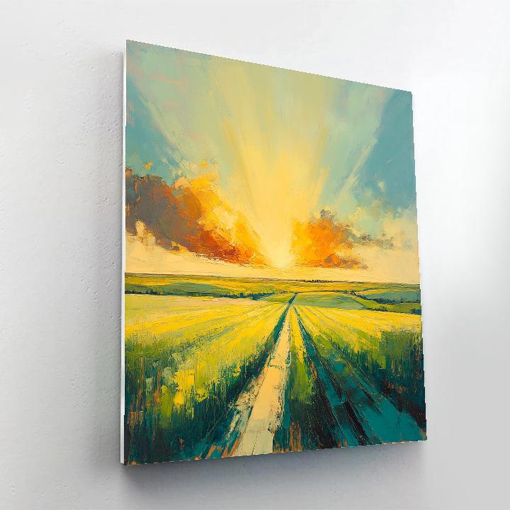 Edvard Munch Inspired Sunflare Over Pulsating Fields Paint by numbers kits