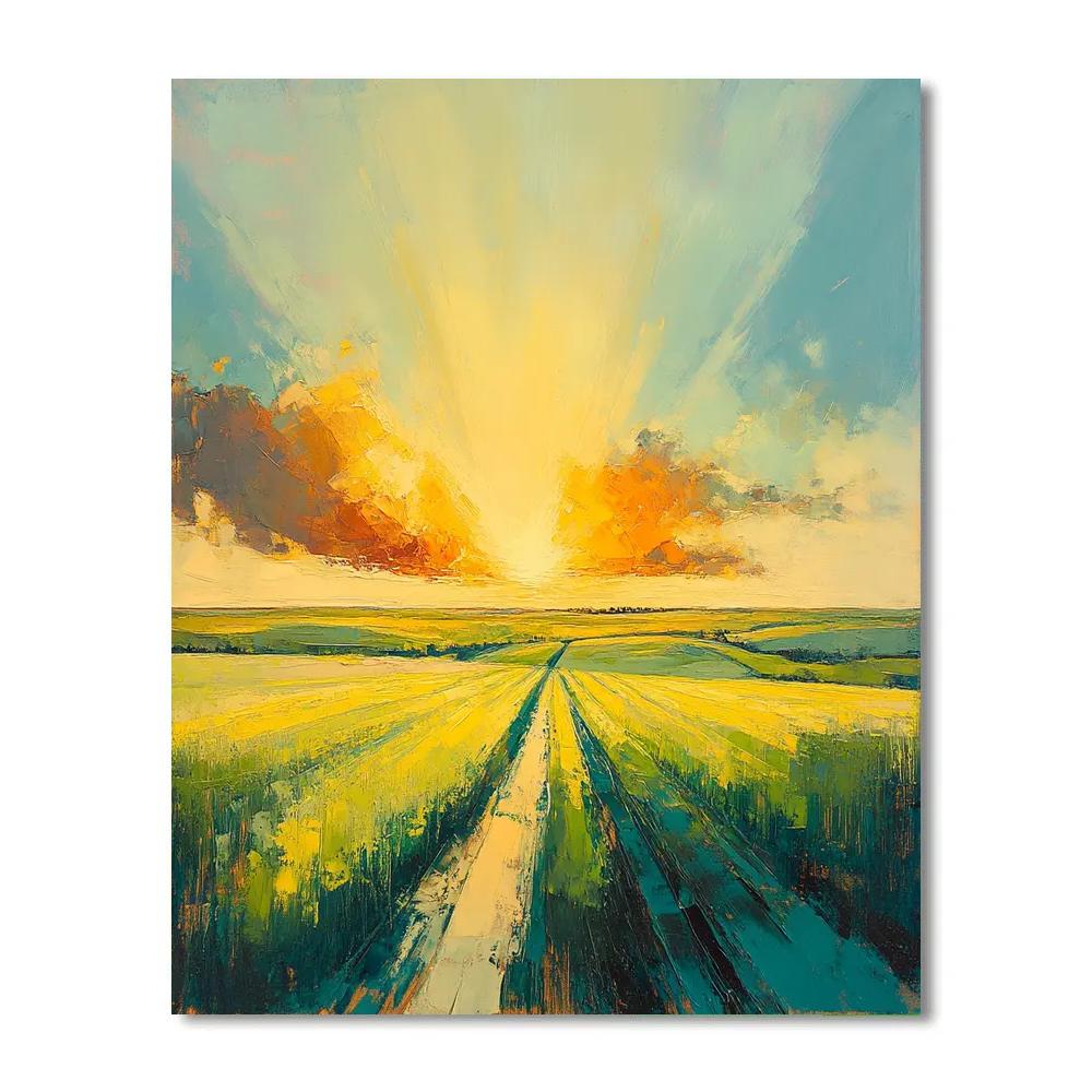 Edvard Munch Inspired Sunflare Over Pulsating Fields Paint by numbers kits