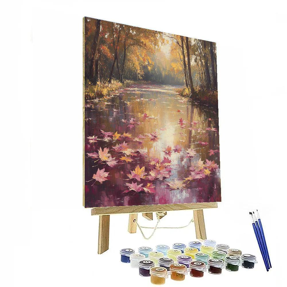 Edgar Degas Inspired Quiet Reflection Of Autumn Leaves paint by color