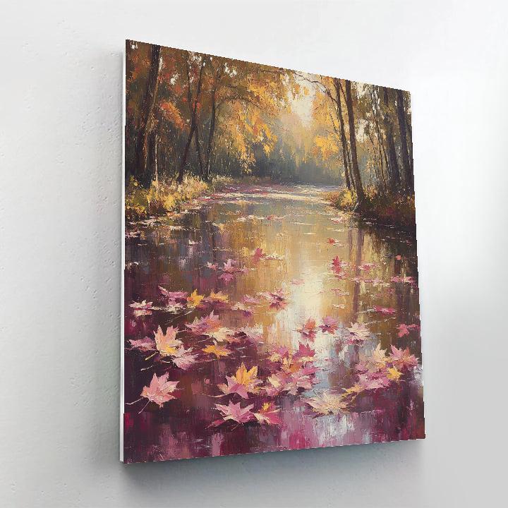 Edgar Degas Inspired Quiet Reflection Of Autumn Leaves paint by color