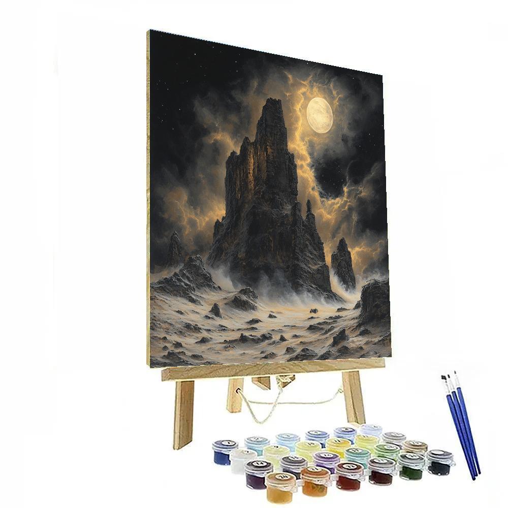 Francisco Goya Inspired Moonlit Bastion Of Ash paint by numbers