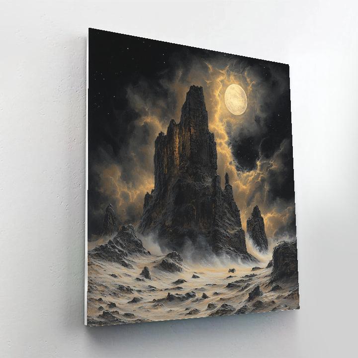 Francisco Goya Inspired Moonlit Bastion Of Ash paint by numbers