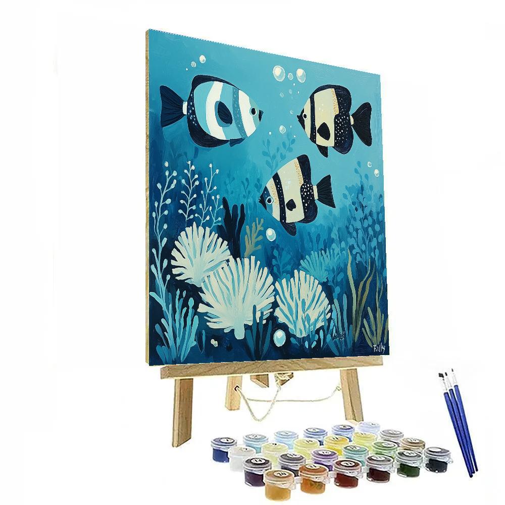 Leonardo Da Vinci Inspired Aurora Reef Number painting