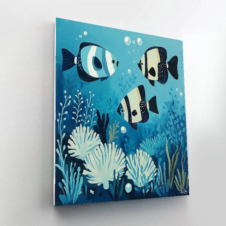 Leonardo Da Vinci Inspired Aurora Reef Number painting