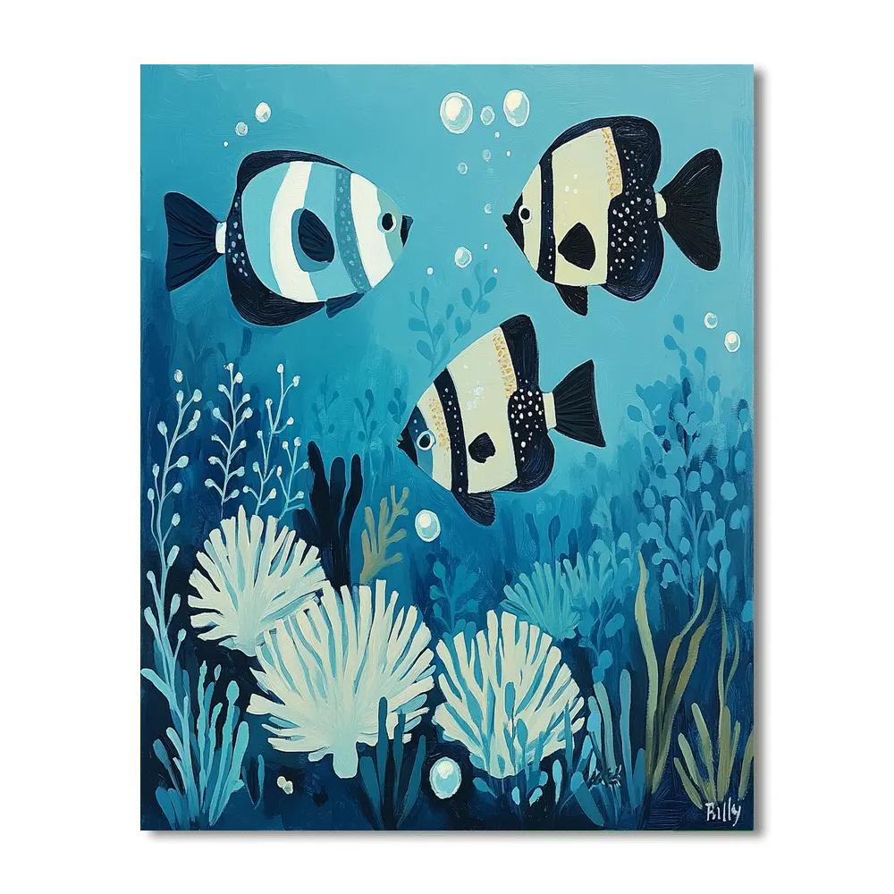 Leonardo Da Vinci Inspired Aurora Reef Number painting