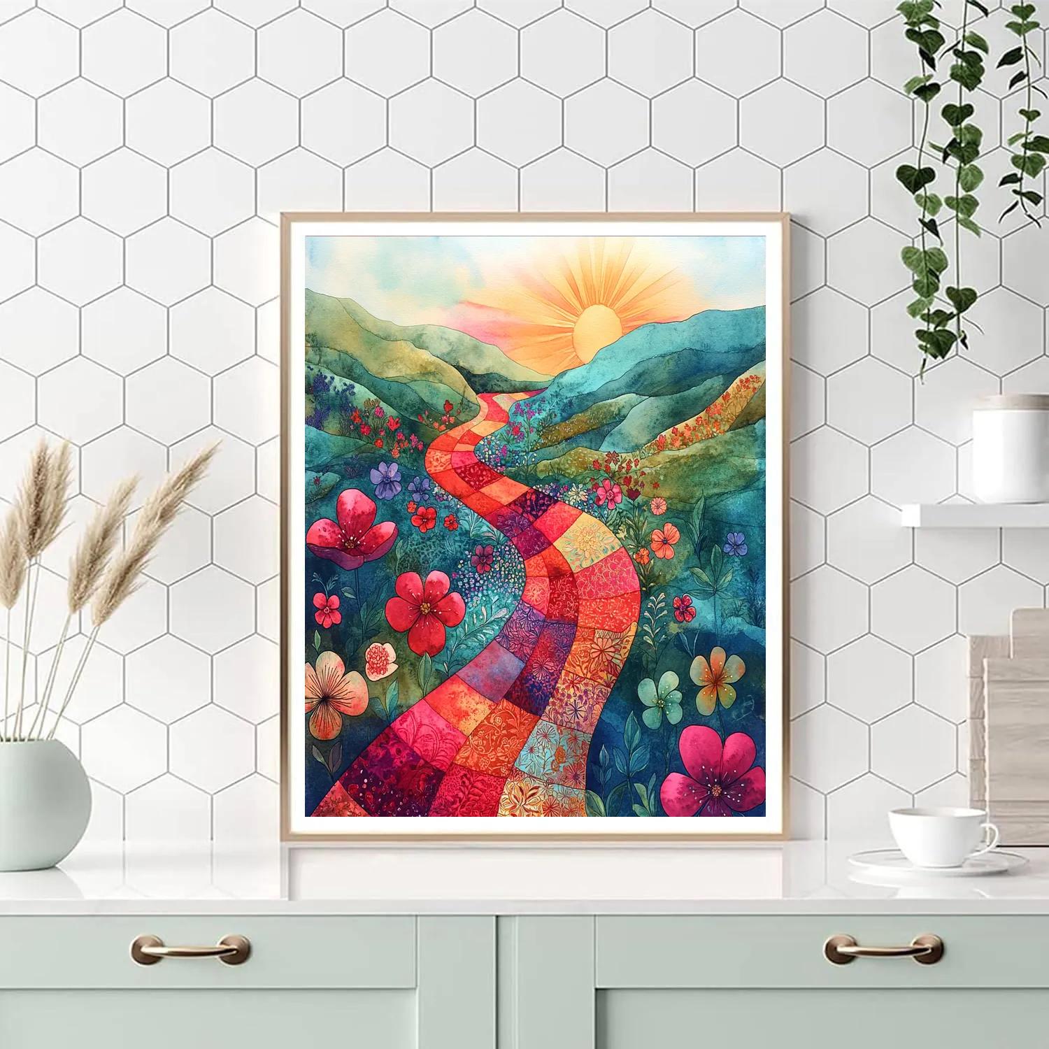 Frida Kahlo Inspired River Of Petals Paint by numbers art