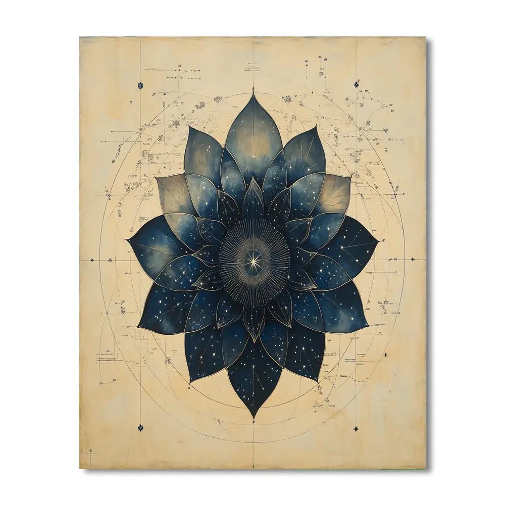 Leonardo Da Vinci Inspired Harmonic Constellation Garden Paint by numbers art