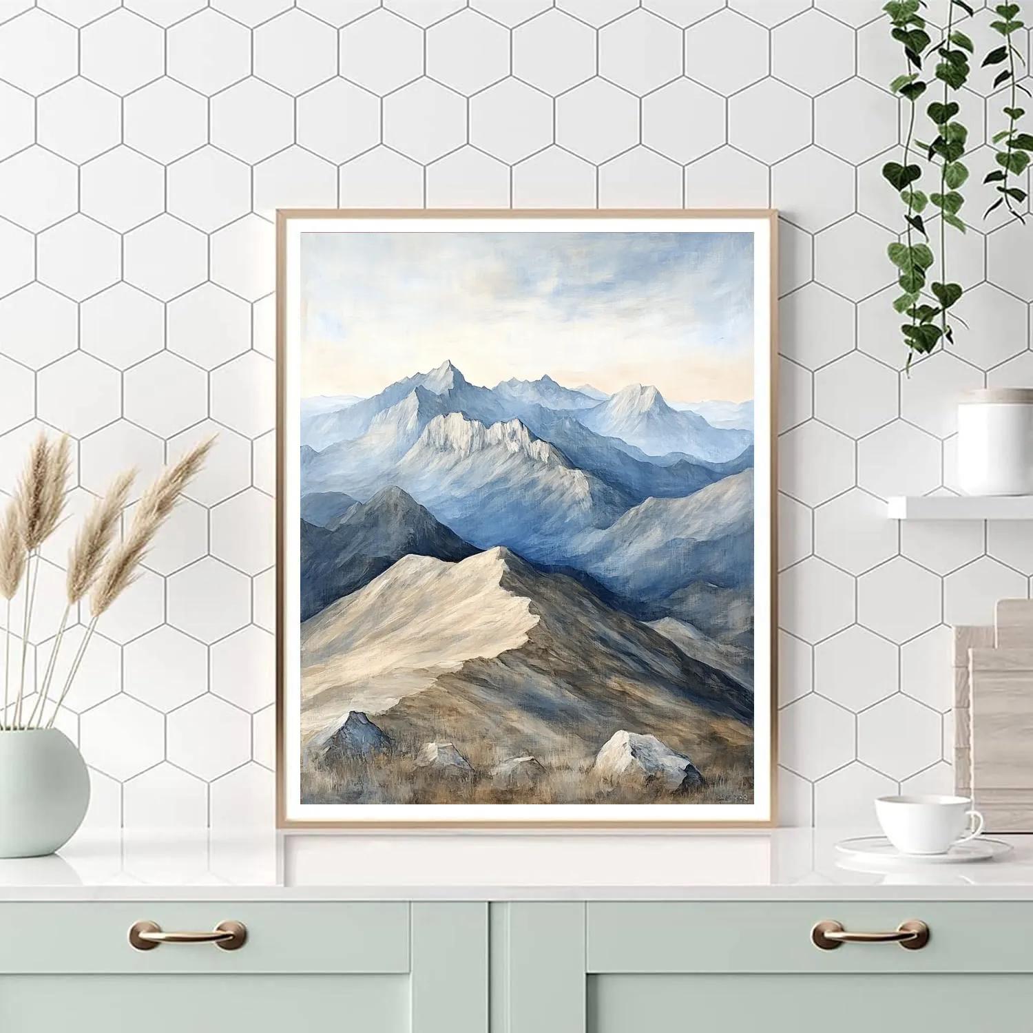 Leonardo Da Vinci Inspired Mountain Nebula Painting by numbers kit