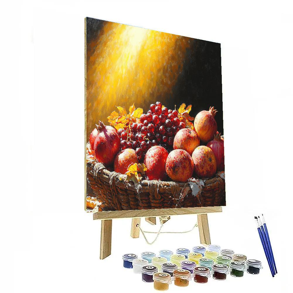 Caravaggio Inspired Decaying Fruit Basket Paint by numbers kits