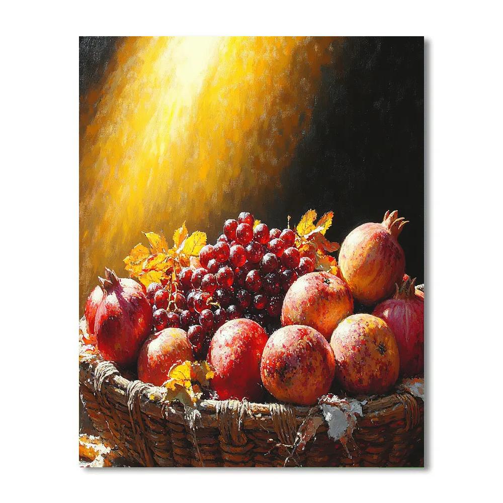 Caravaggio Inspired Decaying Fruit Basket Paint by numbers kits