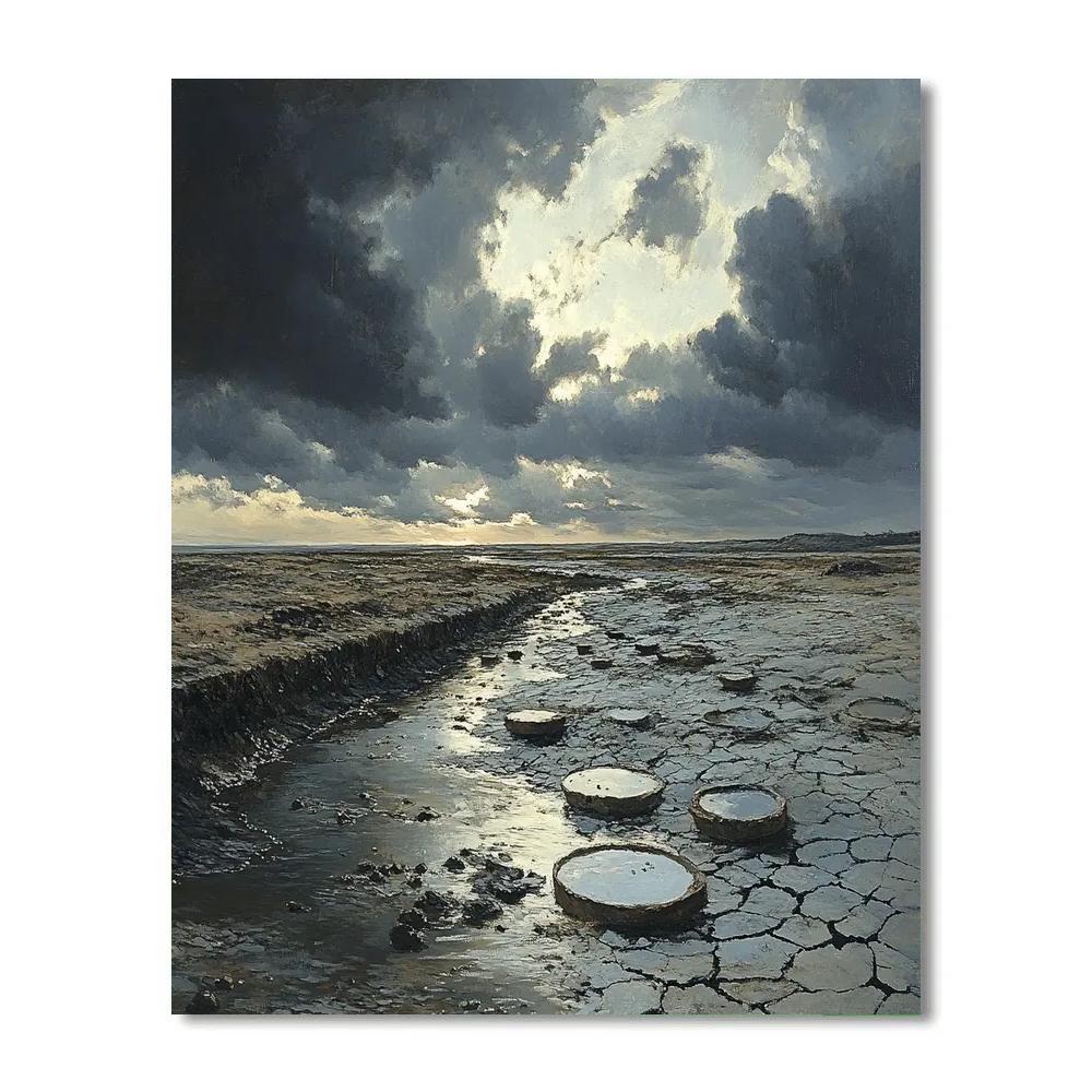 Francisco Goya Inspired Ashen Plain Under Gathering Clouds Painting by numbers kit