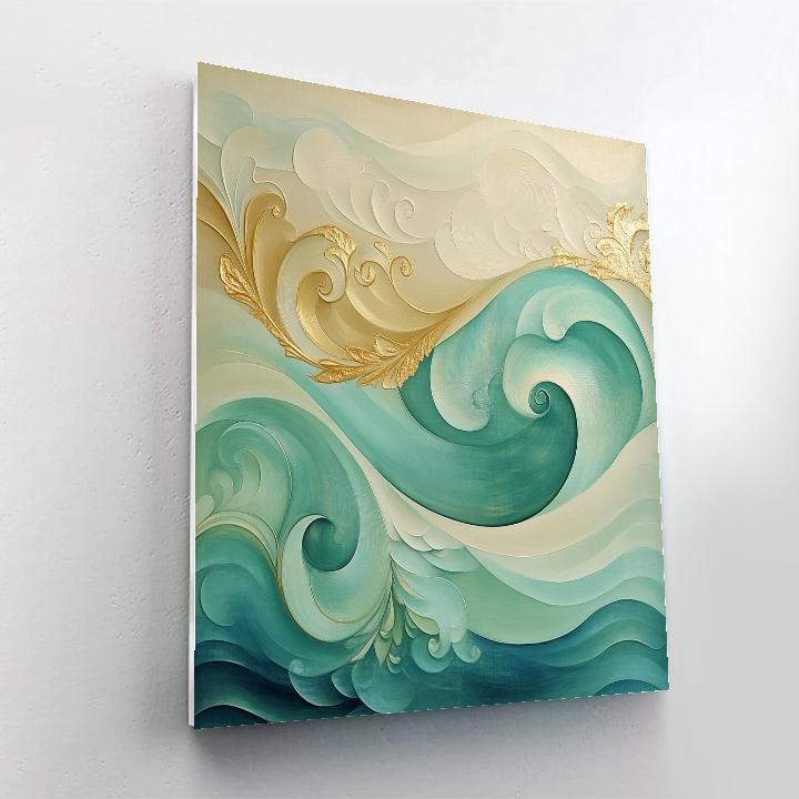 Alphonse Mucha Inspired Timeless Waves paint by color