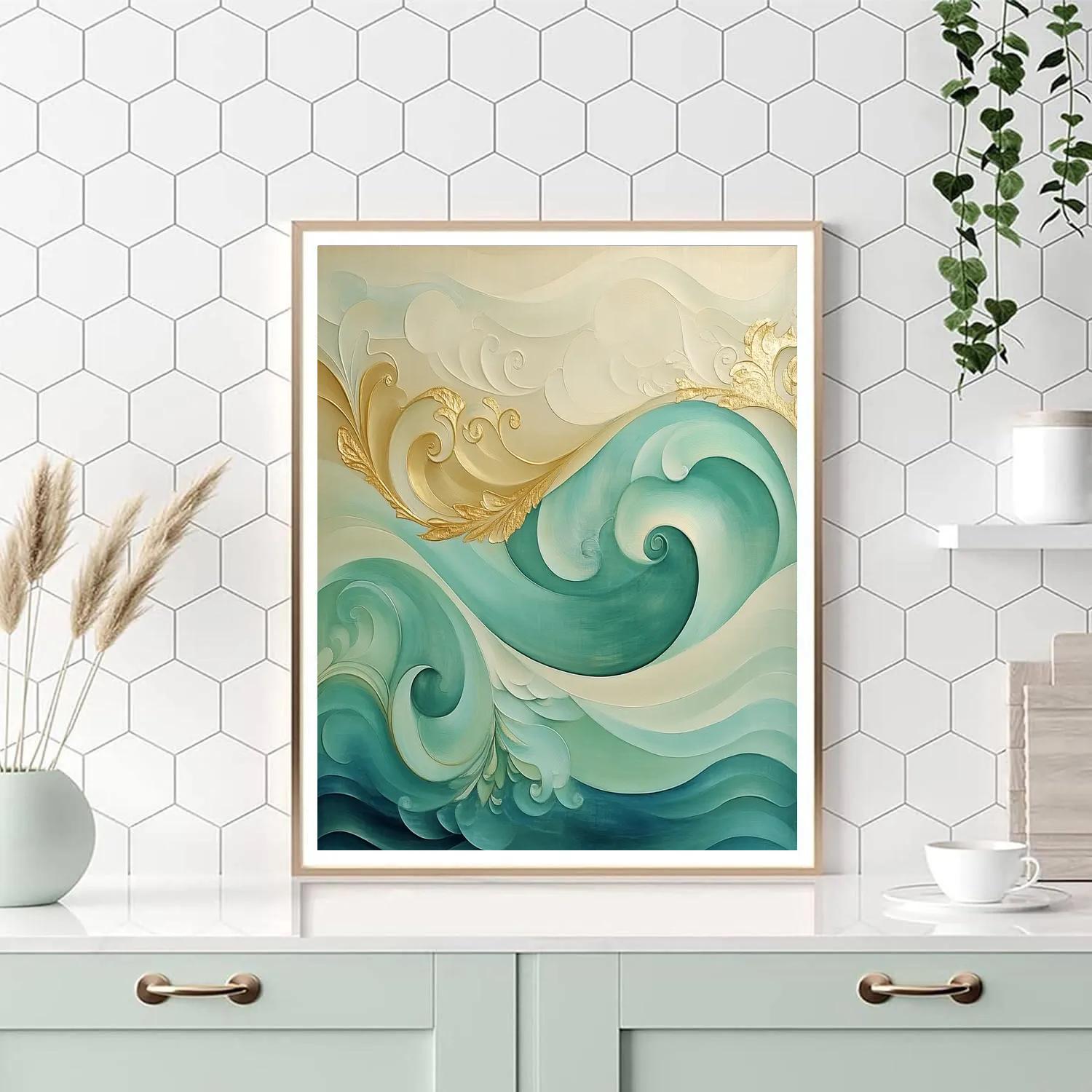 Alphonse Mucha Inspired Timeless Waves paint by color