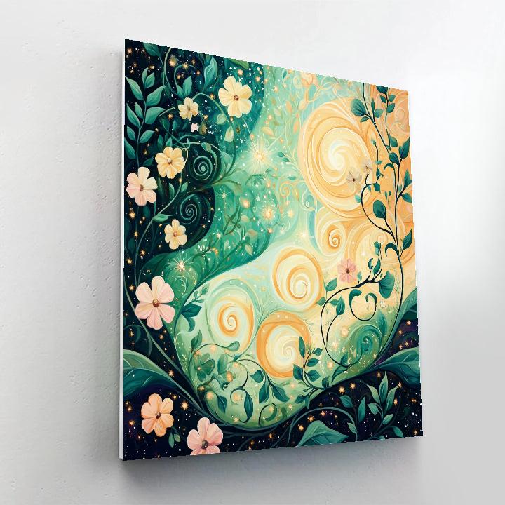 Alphonse Mucha Inspired Cosmic Garden paint by numbers