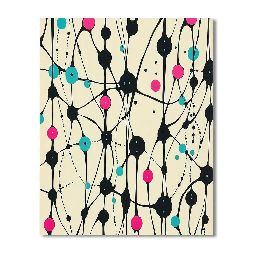 Yayoi Kusama Inspired Neural Web paint by number