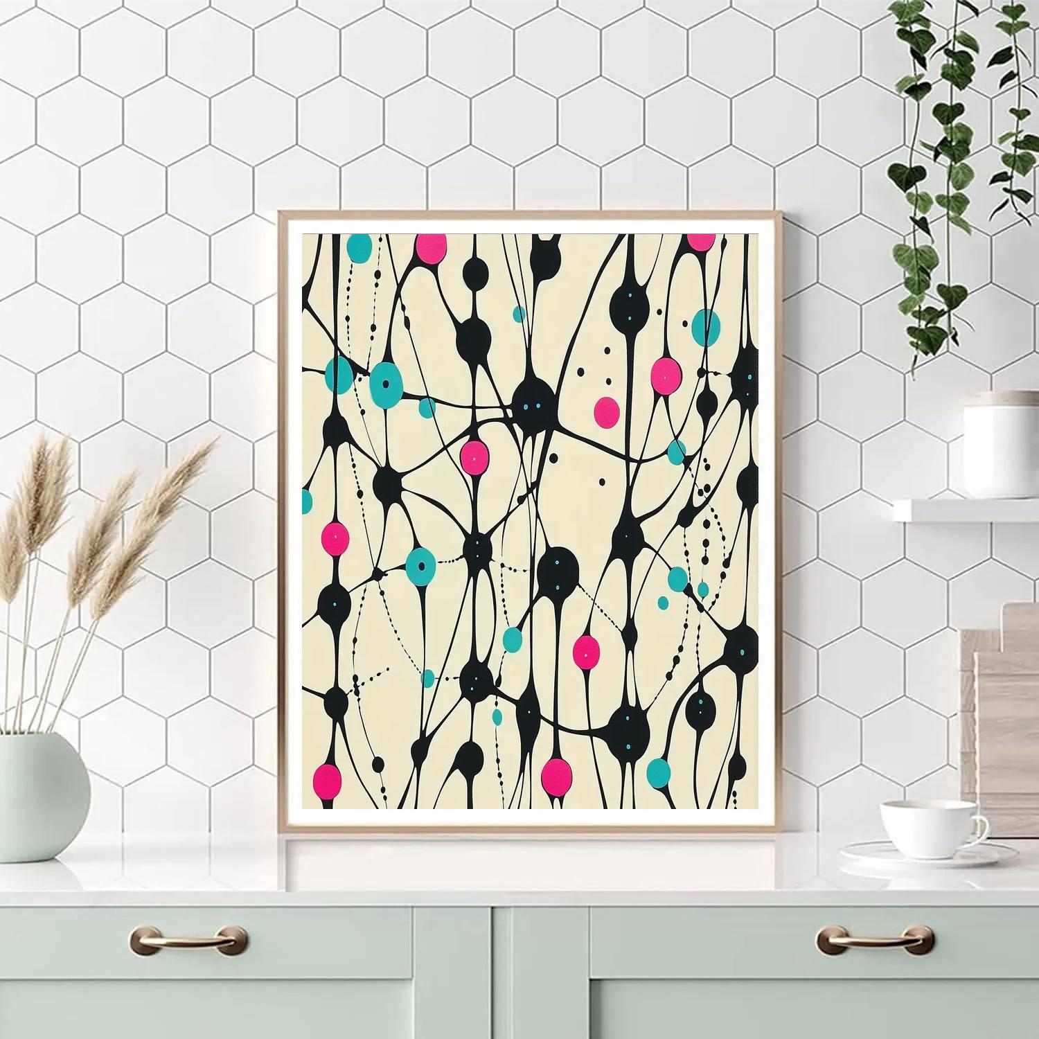 Yayoi Kusama Inspired Neural Web paint by number