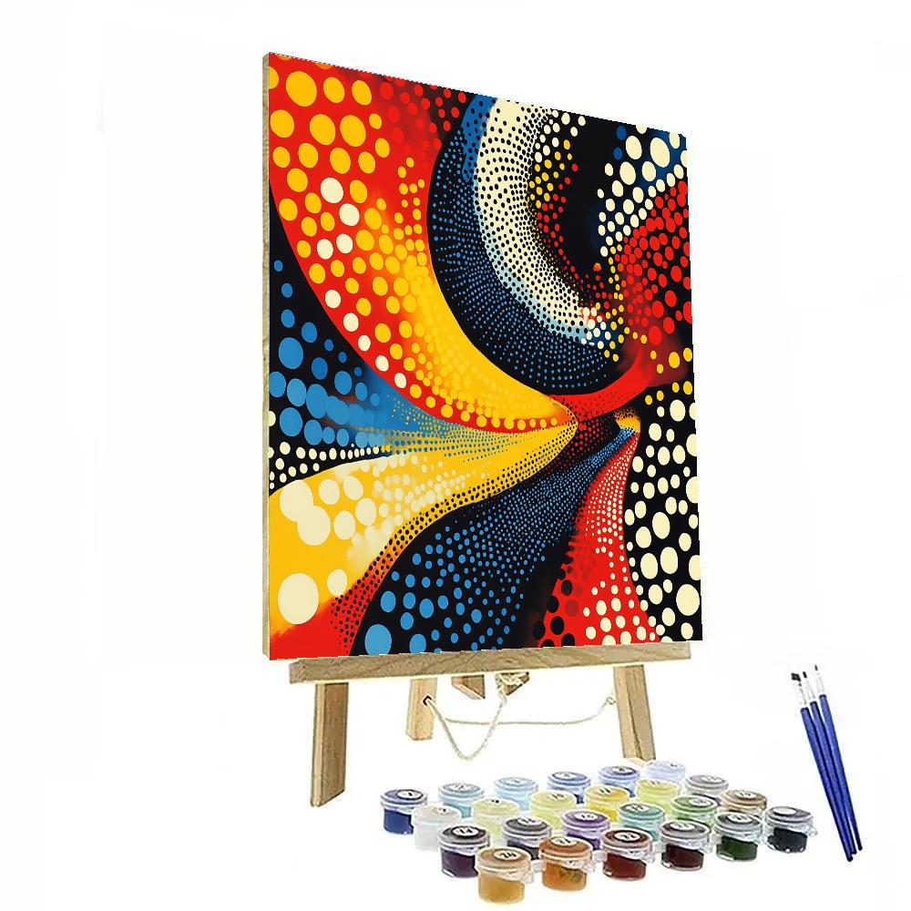 Yayoi Kusama Inspired Cosmic Polka Infinity Painting by numbers kit
