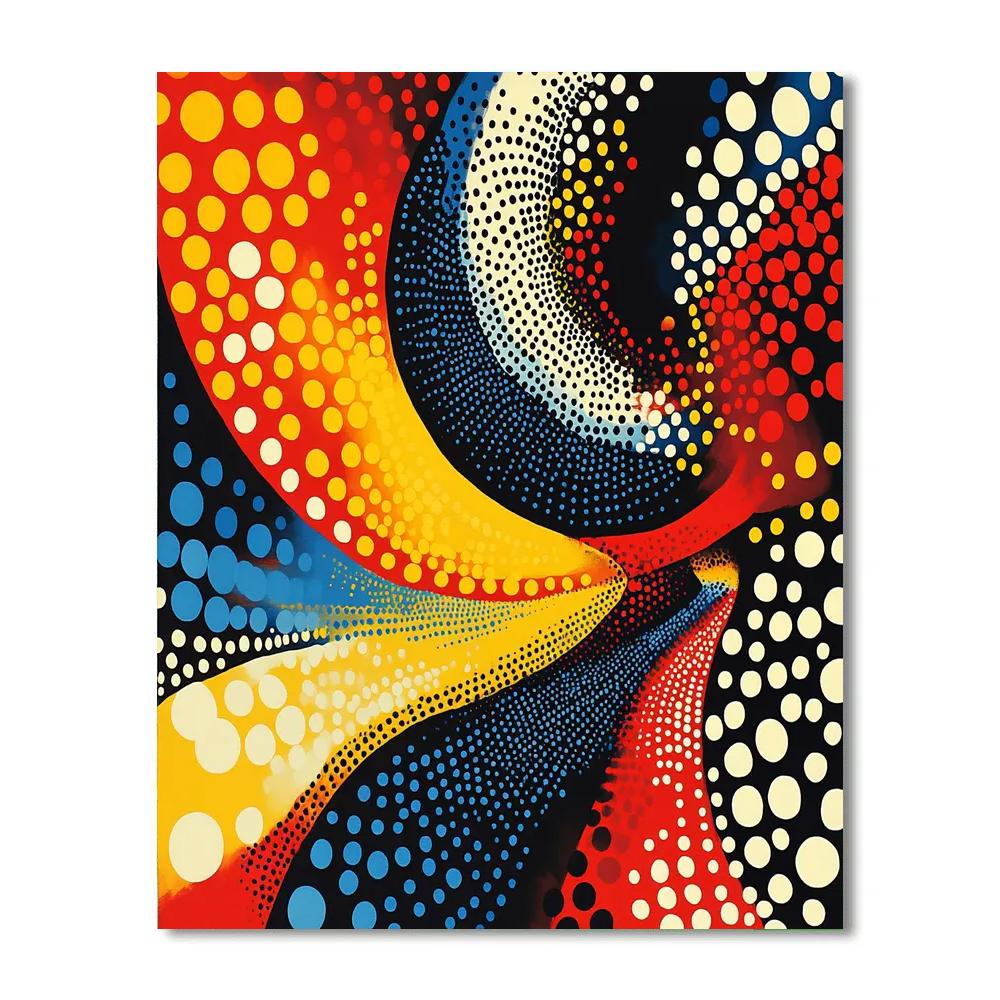 Yayoi Kusama Inspired Cosmic Polka Infinity Painting by numbers kit