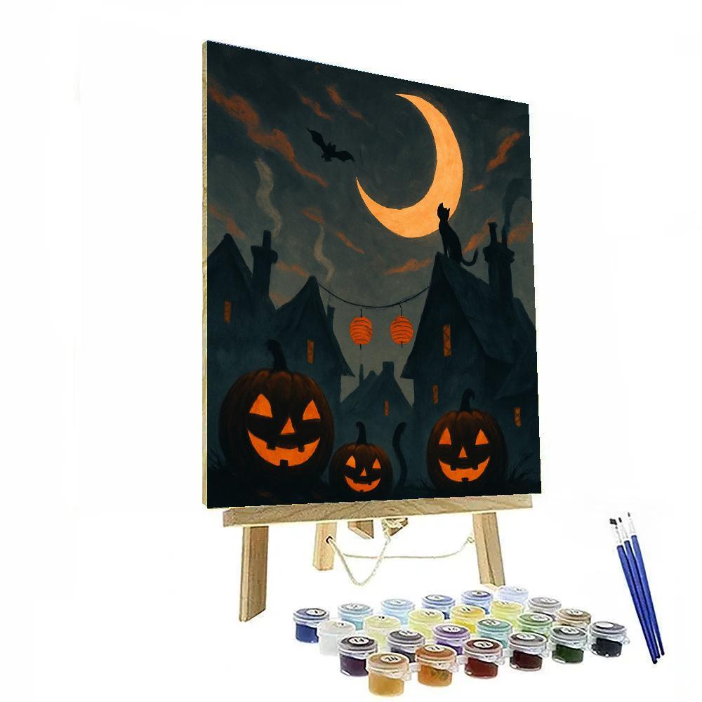 Halloween Moonlit Mischief paint by color