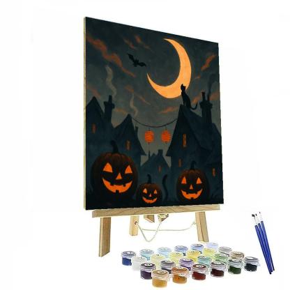 Halloween Moonlit Mischief paint by color