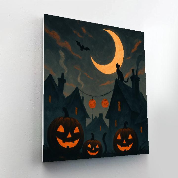 Halloween Moonlit Mischief paint by color