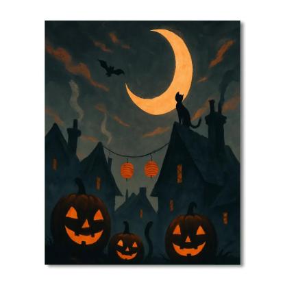 Halloween Moonlit Mischief paint by color