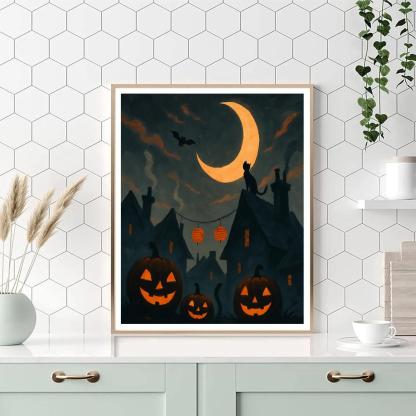 Halloween Moonlit Mischief paint by color
