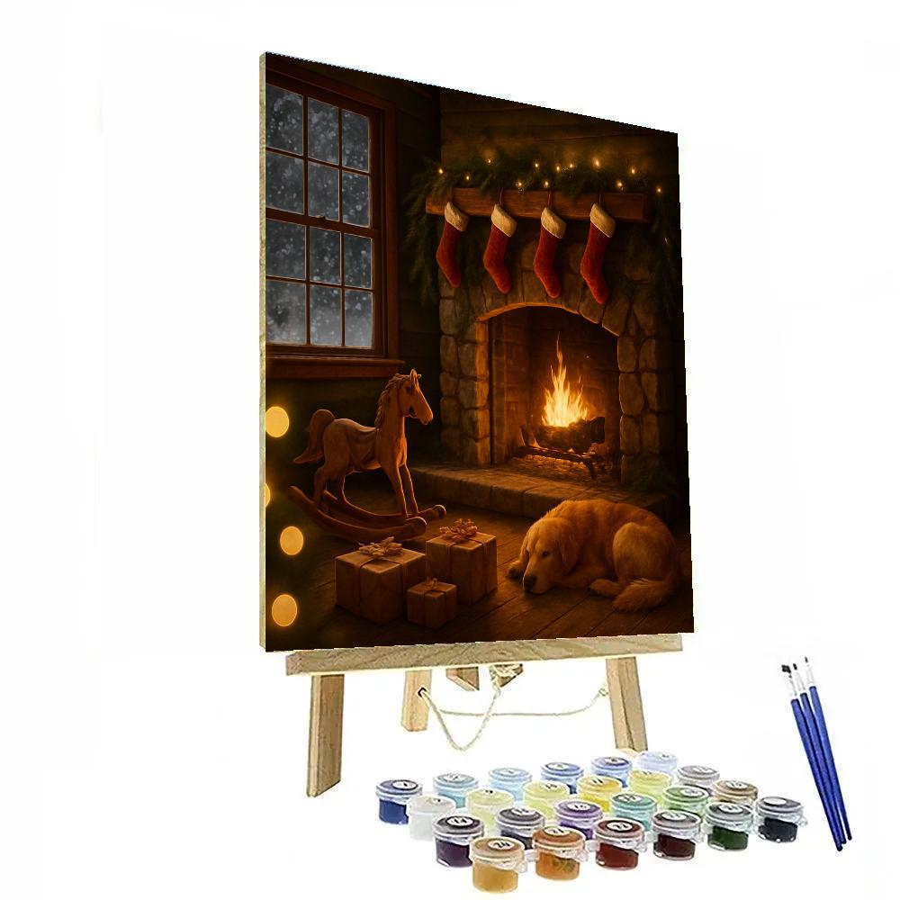Christmas Hearth Glow paint by number