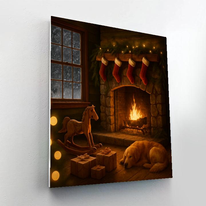 Christmas Hearth Glow paint by number