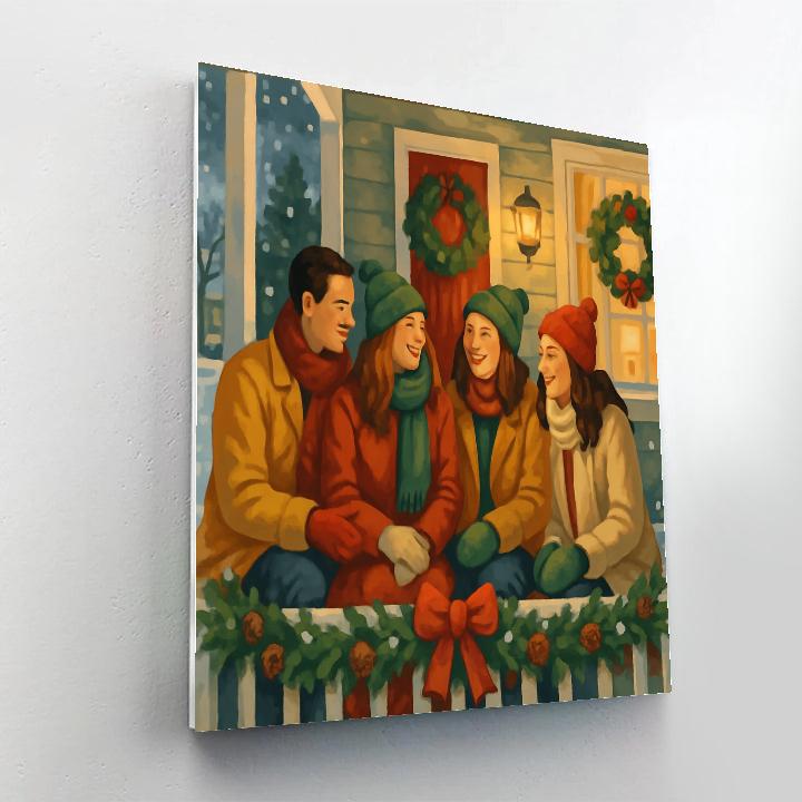 Pinecone Porch Gathering Painting by numbers kit