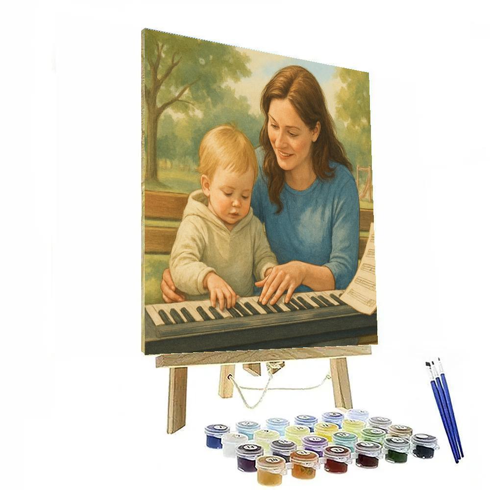 Park Bench Piano Lesson Painting by numbers kit