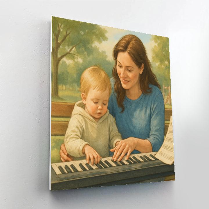 Park Bench Piano Lesson Painting by numbers kit