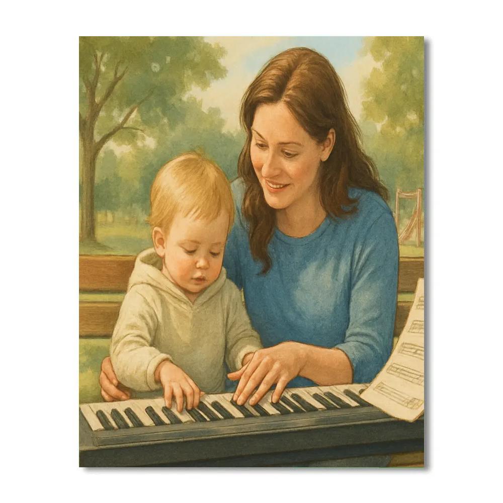 Park Bench Piano Lesson Painting by numbers kit