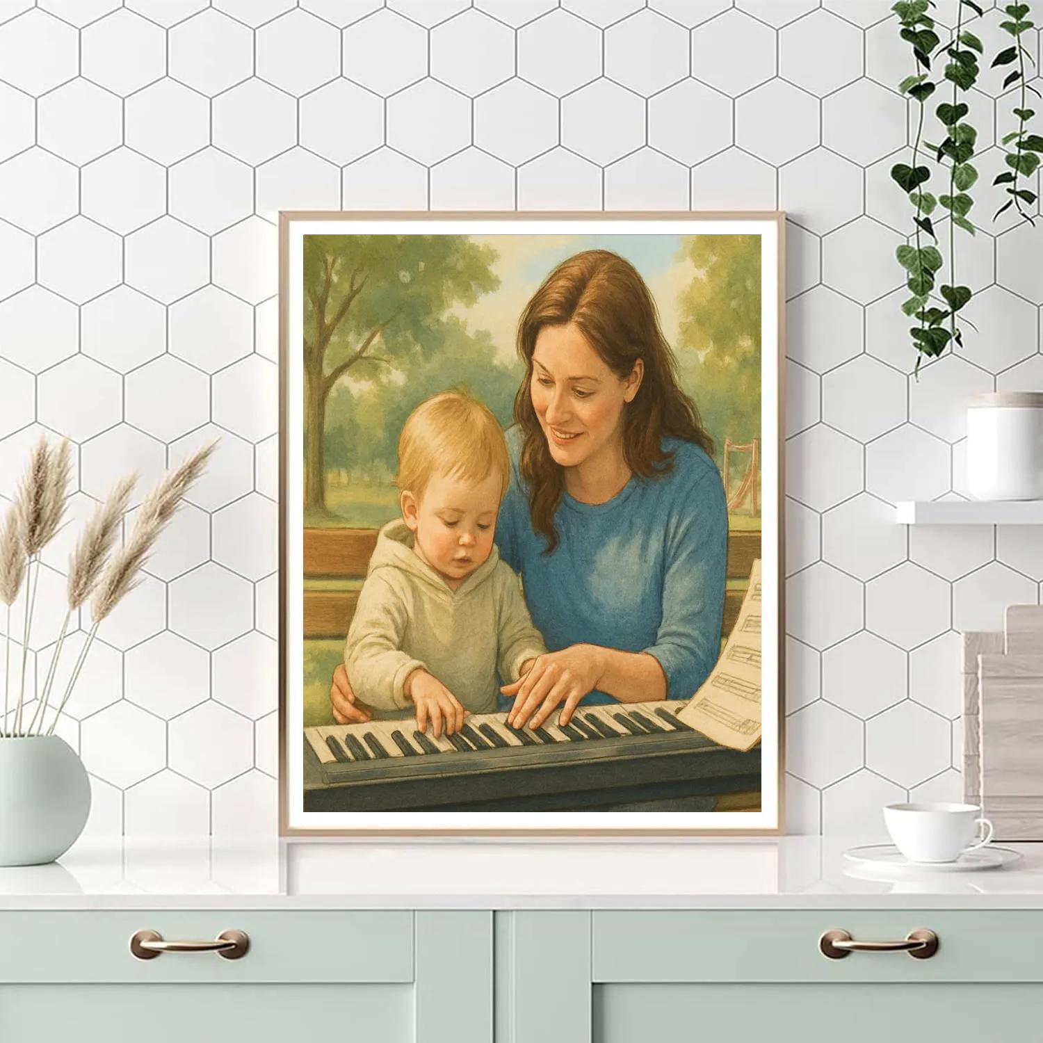 Park Bench Piano Lesson Painting by numbers kit