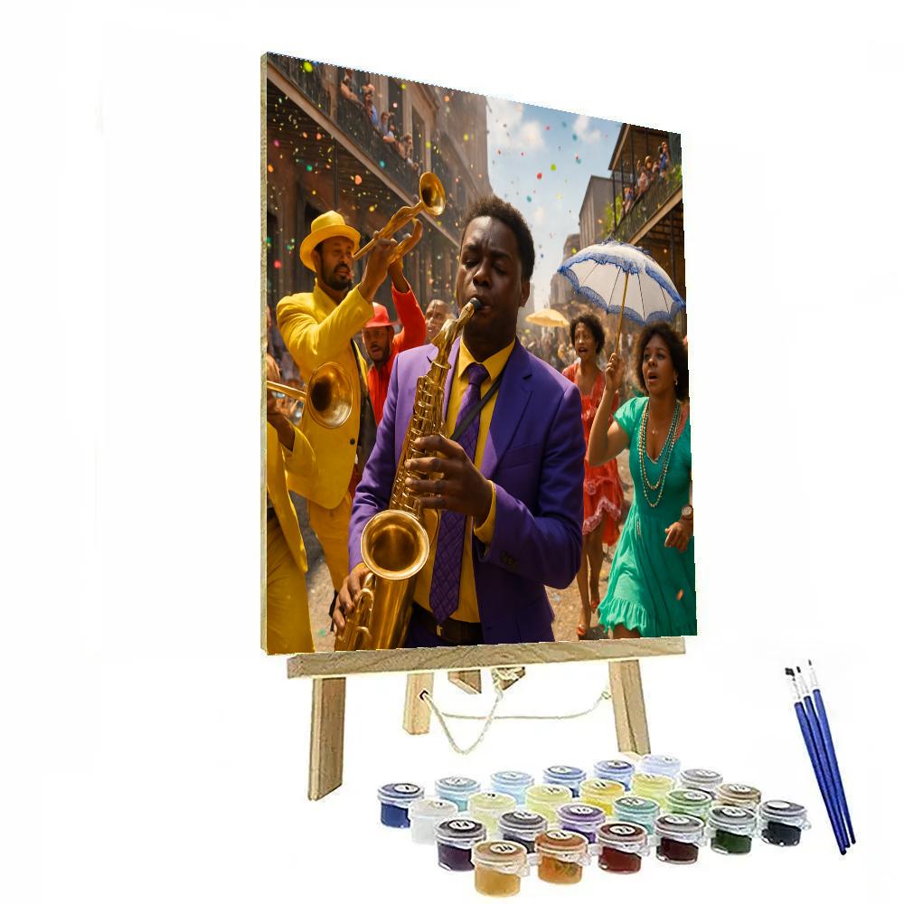 Mardi Gras Second Line Brass Band Paint by numbers art