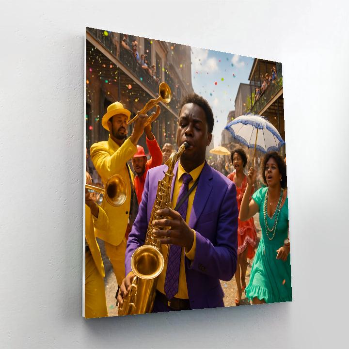 Mardi Gras Second Line Brass Band Paint by numbers art