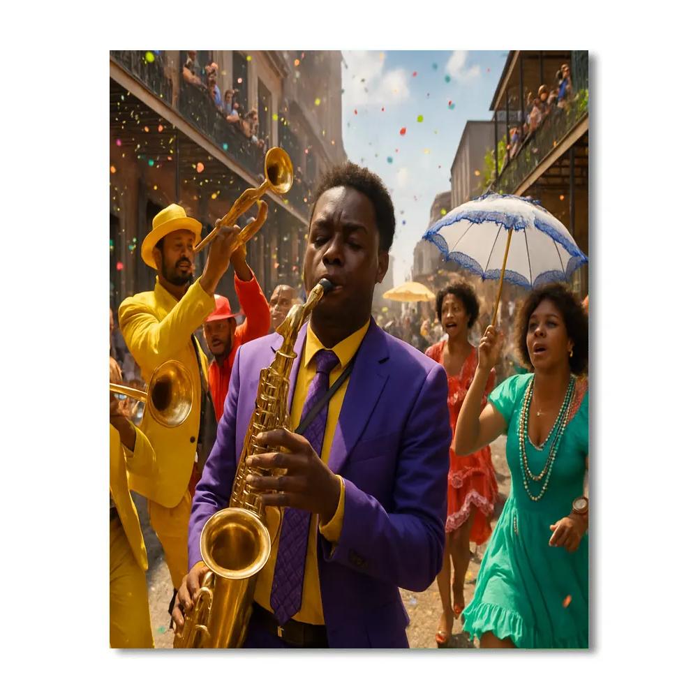 Mardi Gras Second Line Brass Band Paint by numbers art