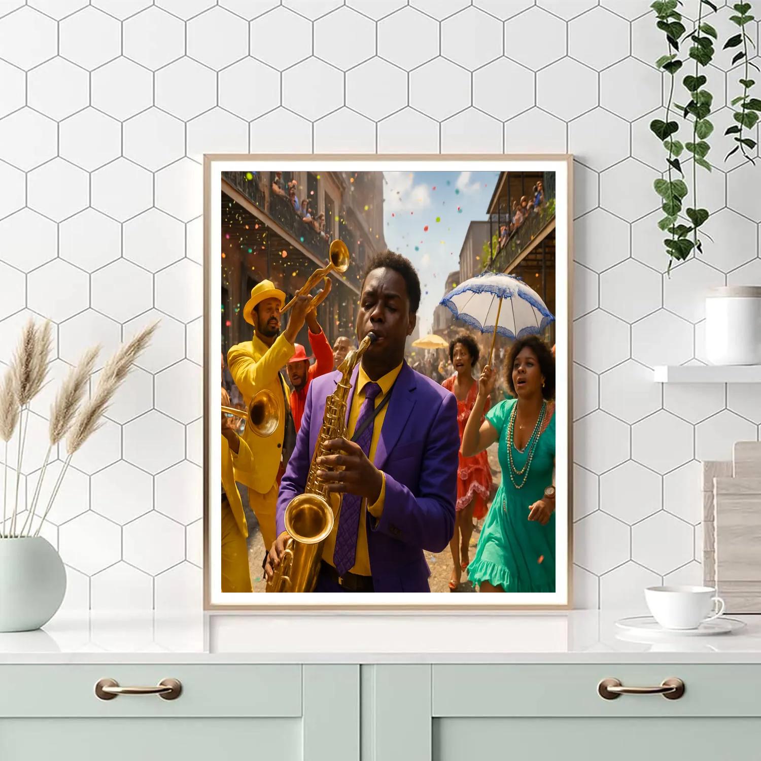Mardi Gras Second Line Brass Band Paint by numbers art