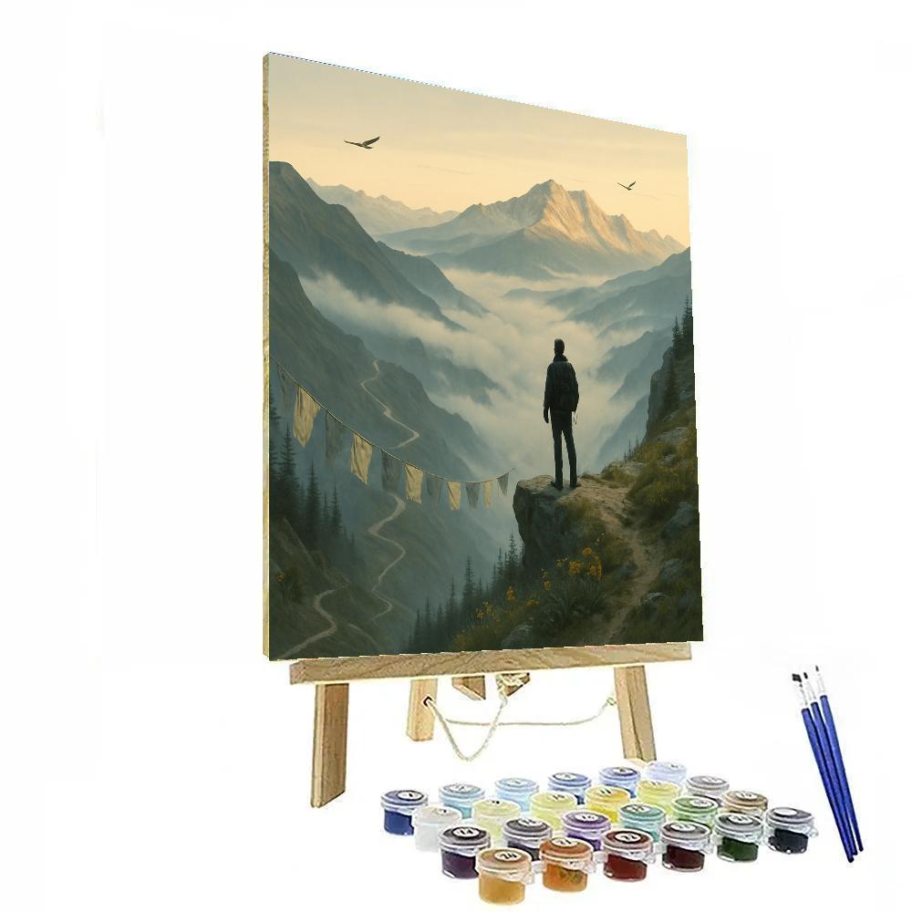 Mountain Dawn Ascent paint by numbers