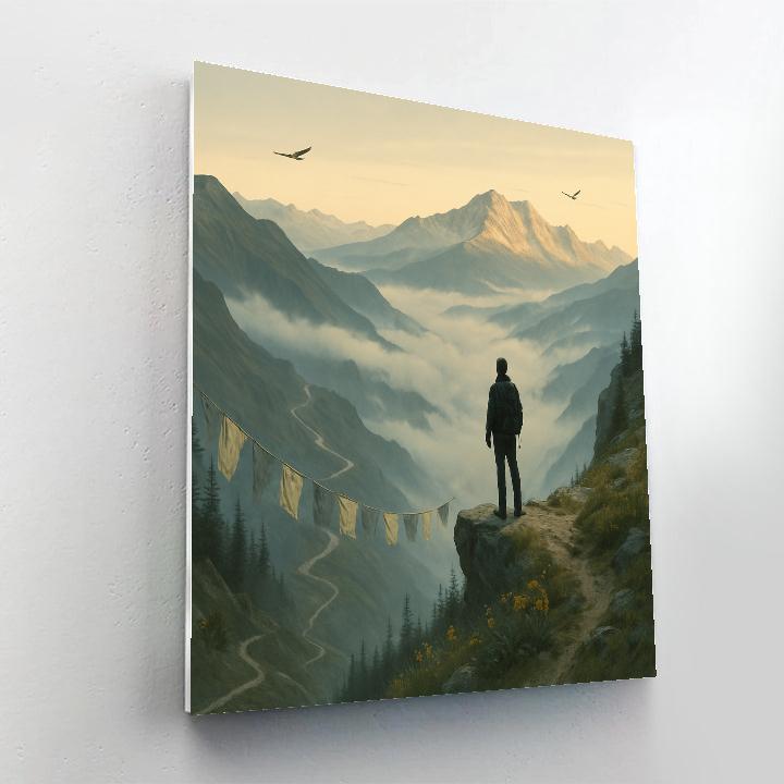 Mountain Dawn Ascent paint by numbers