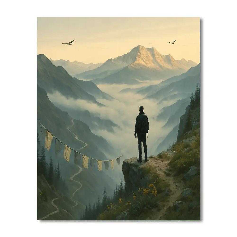 Mountain Dawn Ascent paint by numbers