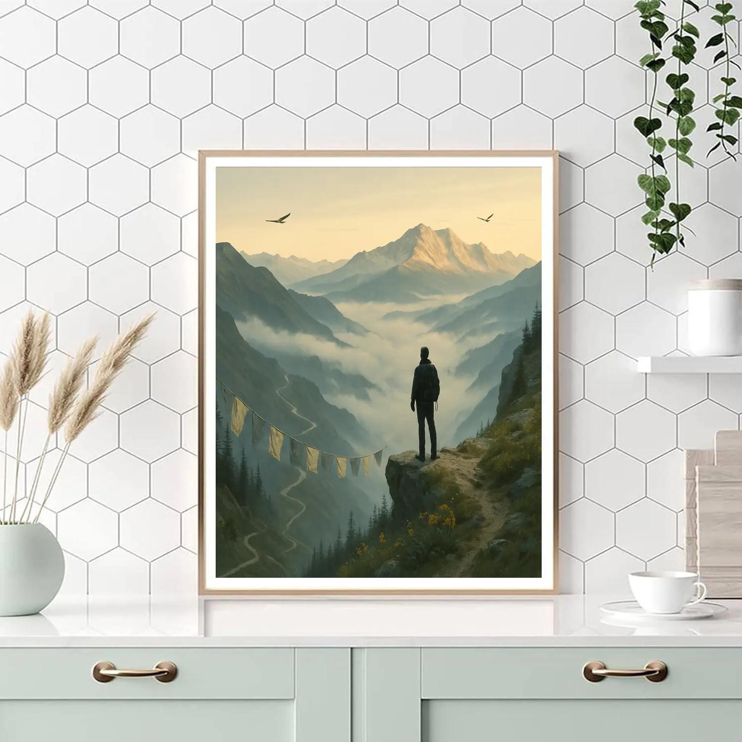 Mountain Dawn Ascent paint by numbers