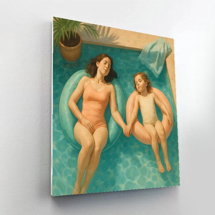 Poolside Floating Lullaby Paint by numbers art