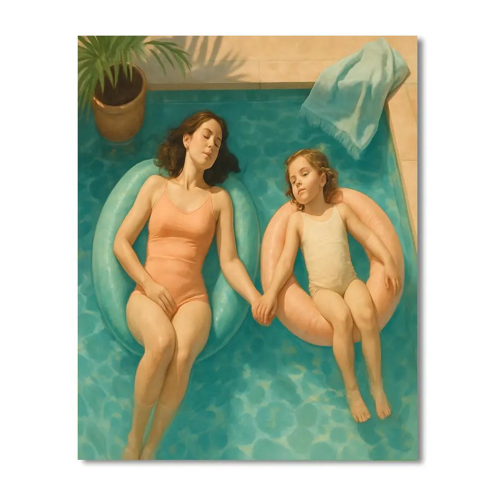 Poolside Floating Lullaby Paint by numbers art