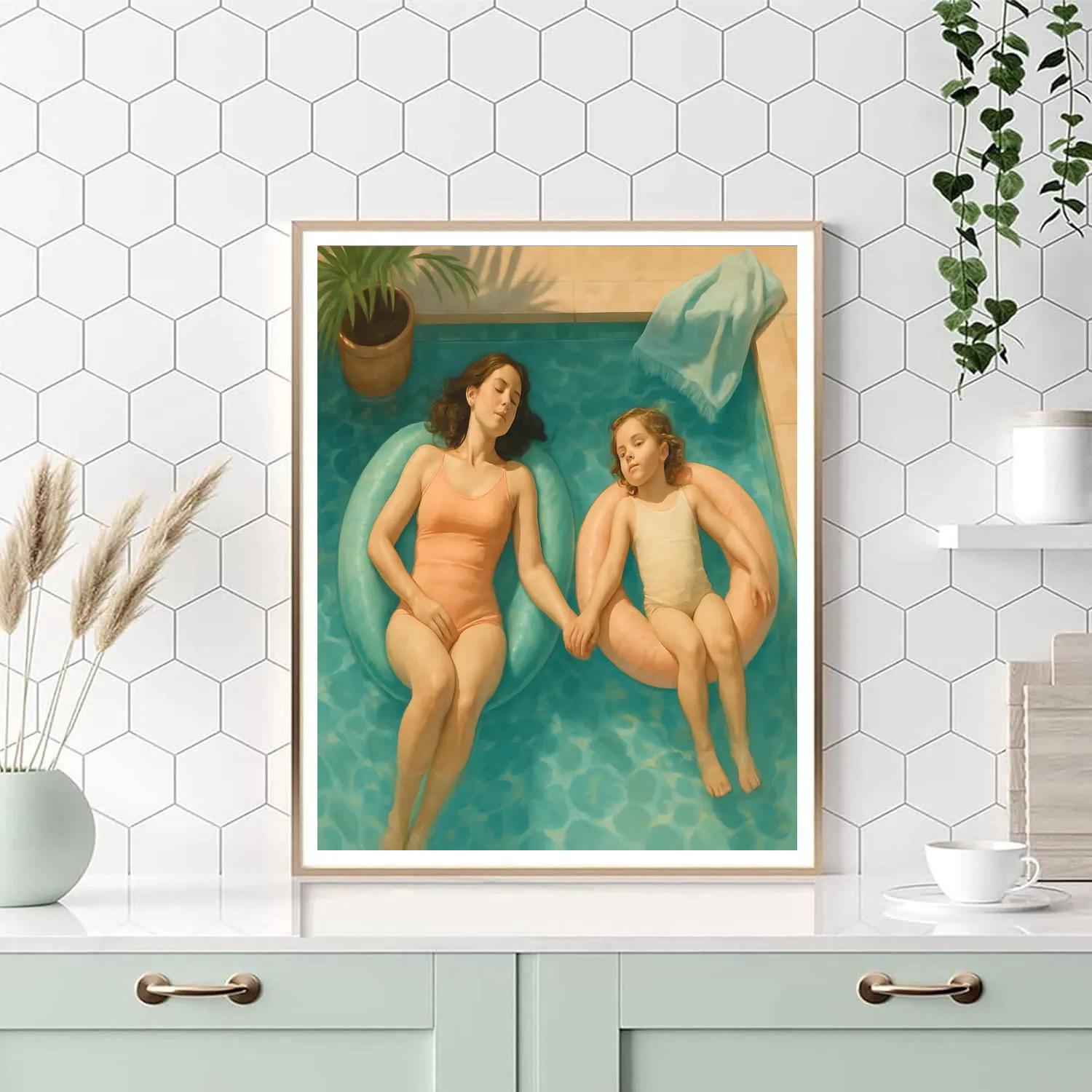 Poolside Floating Lullaby Paint by numbers art