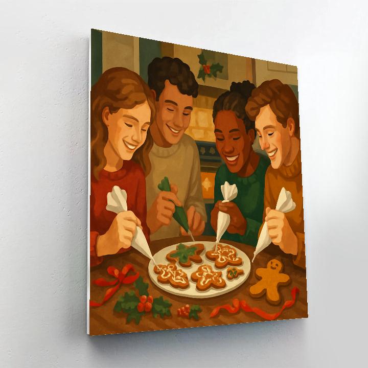 Gingerbread Circle Painting by numbers kit