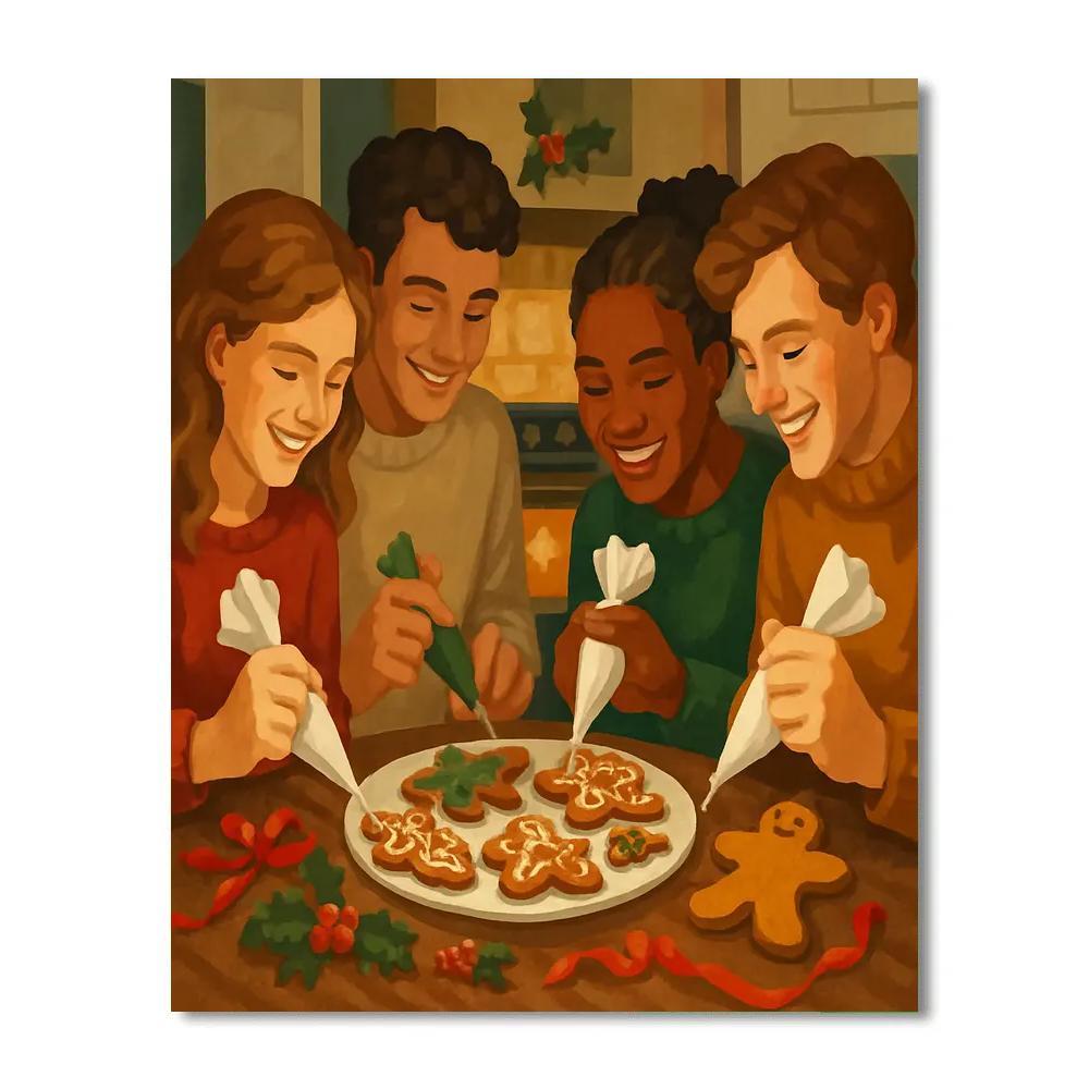 Gingerbread Circle Painting by numbers kit
