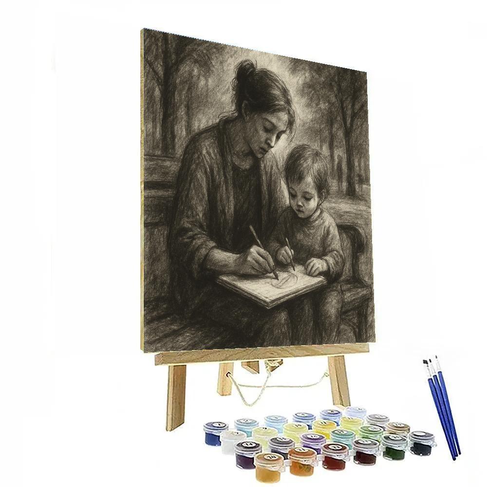 Charcoal Sketch Park Portrait Paint by numbers kits