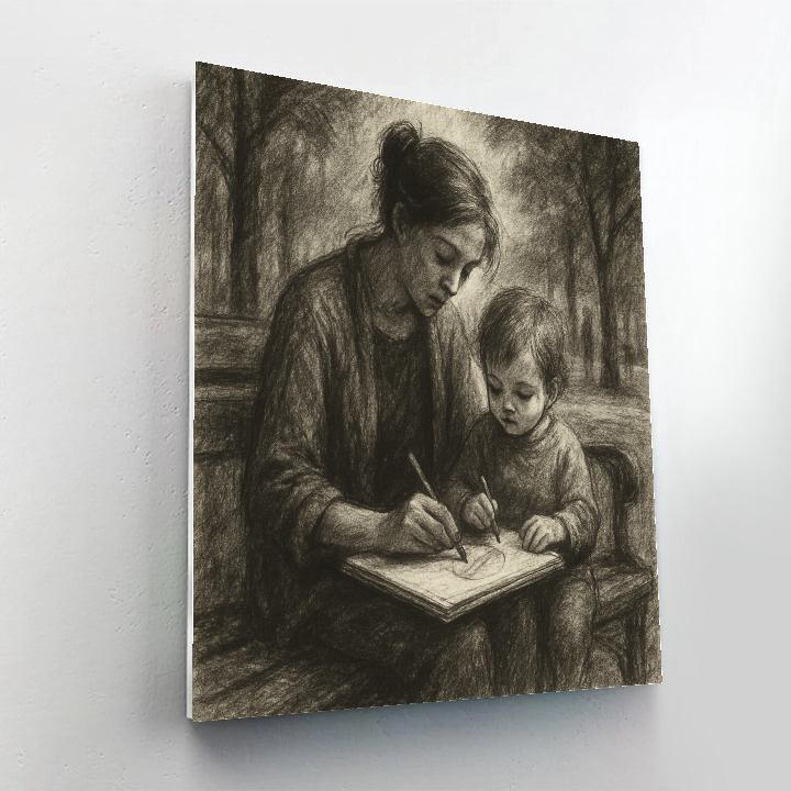 Charcoal Sketch Park Portrait Paint by numbers kits